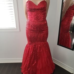 Red sparkly dress